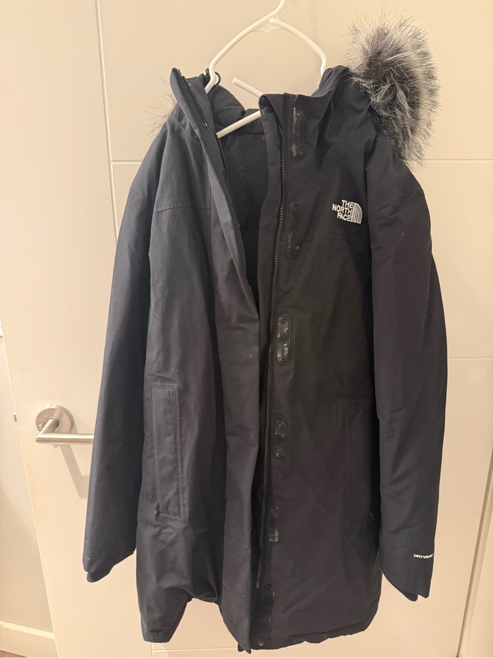 The North Face Women’s Black Parka Jacket with Faux Fur Hood